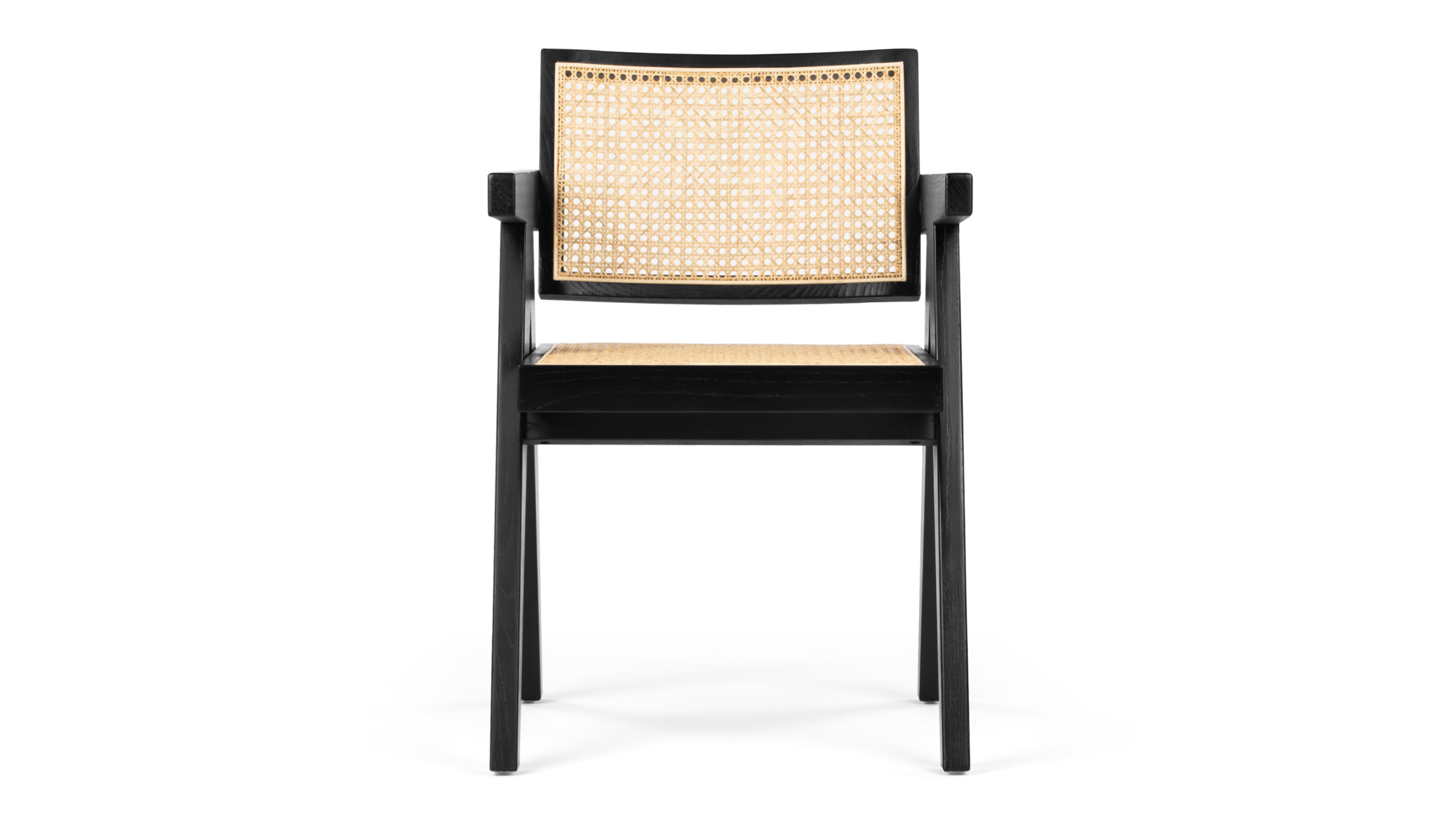 Image of Chandigarh Armchair - Chandigarh Rattan Armchair, Black