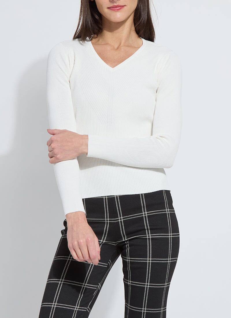 Image of Adette V-Neck Ribbed Longsleeve