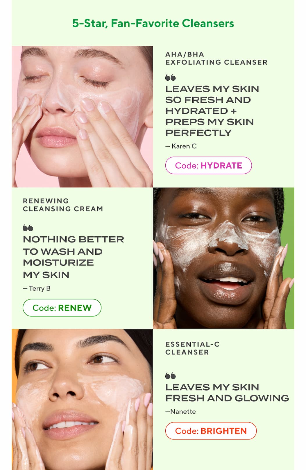 5-Star, Fan-Favorite Cleansers