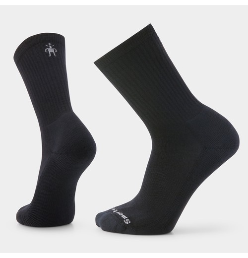 Everyday Solid Rib Crew Socks-Black / L