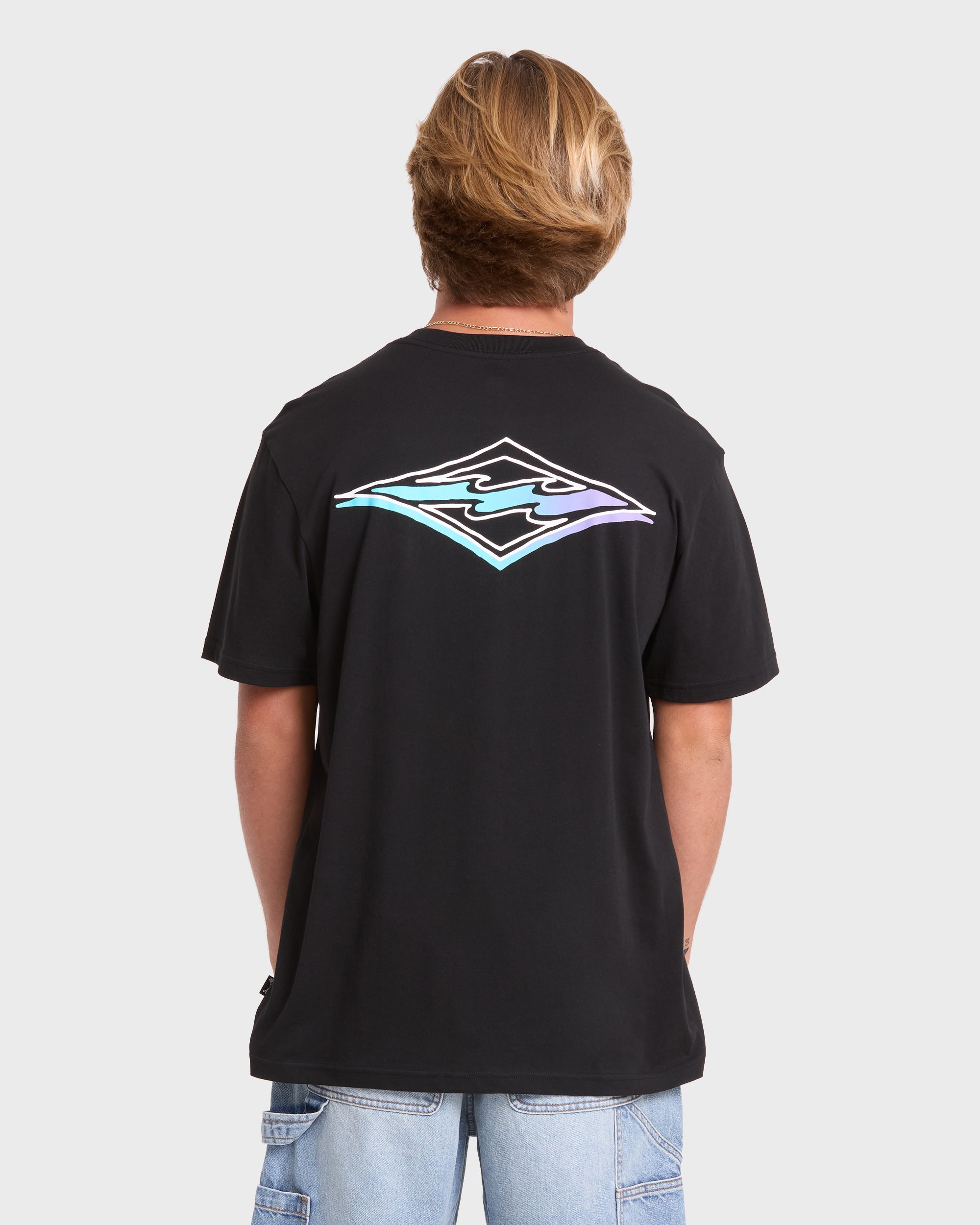 Image of Crayon Wave Premium Short Sleeve Knit T-Shirt - Black