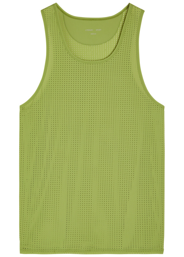 LITERARY SPORT Jude perforated run tank
