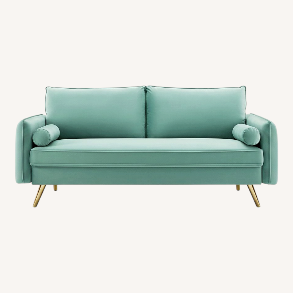 Image of Ikea Green 2 Seater Sofa