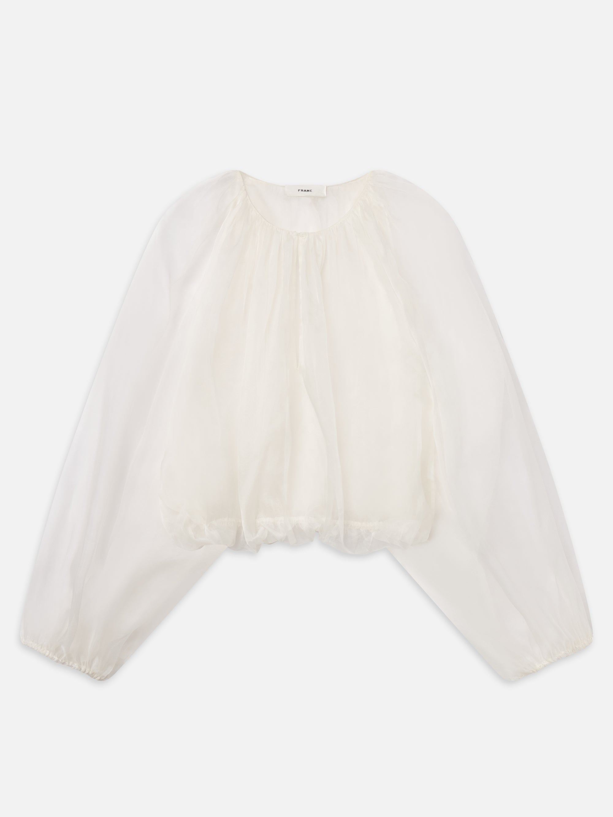 THE SHEER BALLOON BLOUSE&nbsp; IN CREAM