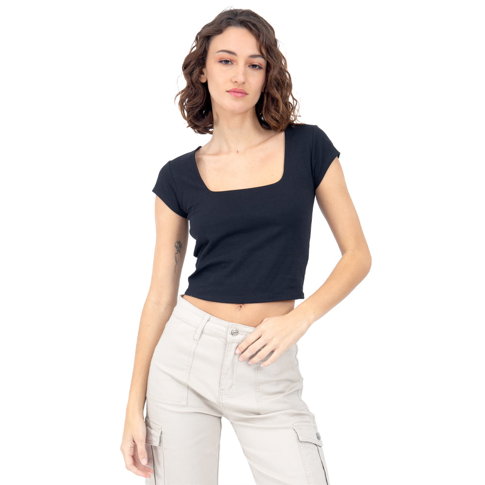 Playera crop slim fit Forever 21