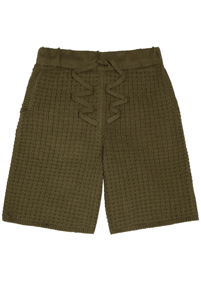 THE ELDER STATESMAN Lite Check Ball cotton-knit shorts