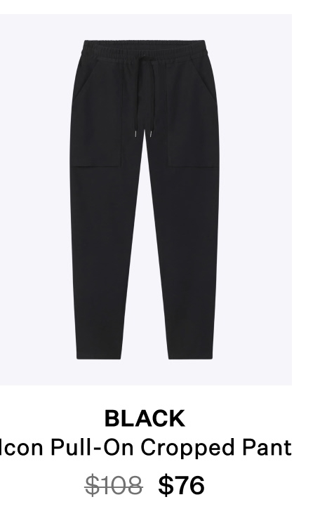 Icon Pull-On Cropped Pant - Black