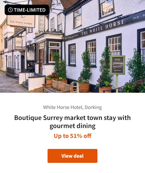 Boutique Surrey market town stay with gourmet dining