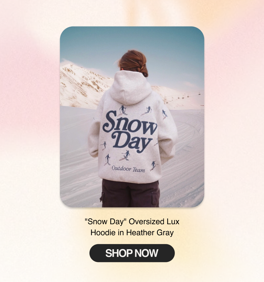 "Snow Day" Oversized Lux Hoodie in Heather Gray