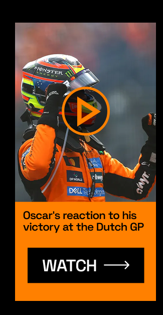 Oscar’s reaction to his victory at the Dutch GP