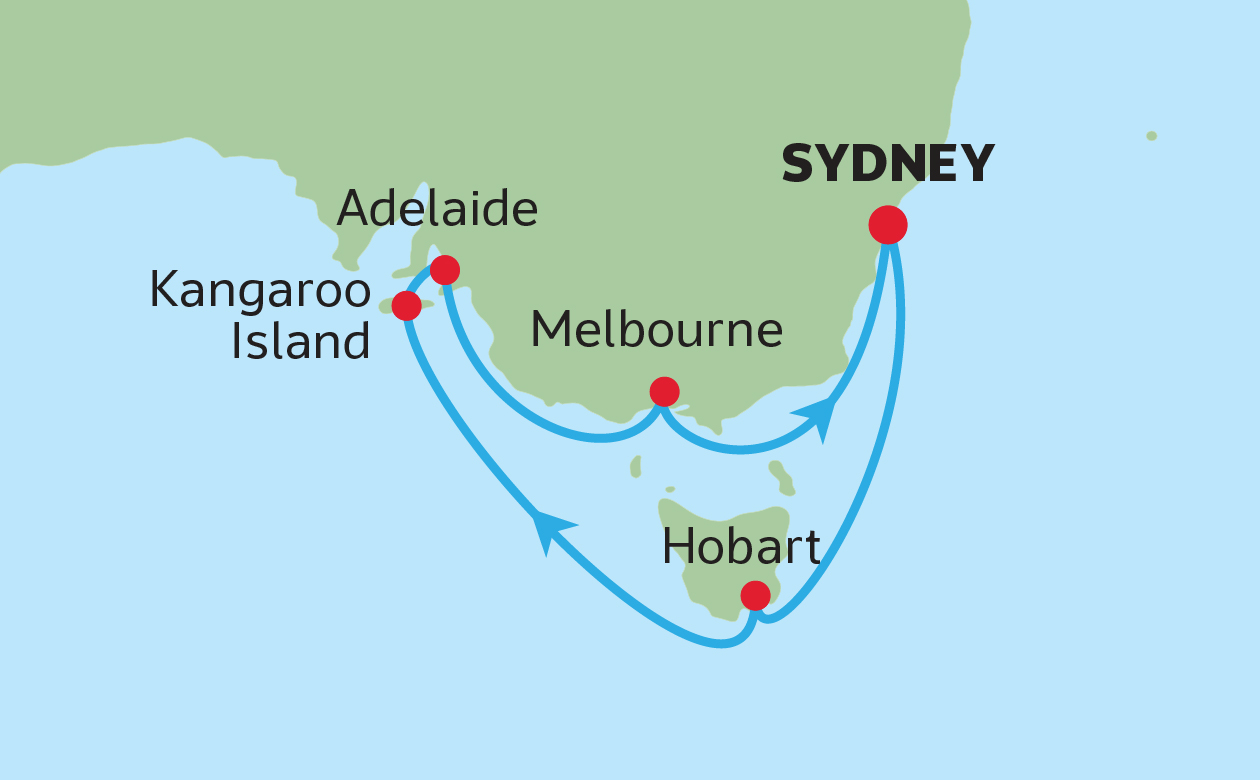 SIP & SAIL<br>AUSTRALIA WINE CRUISE MAP