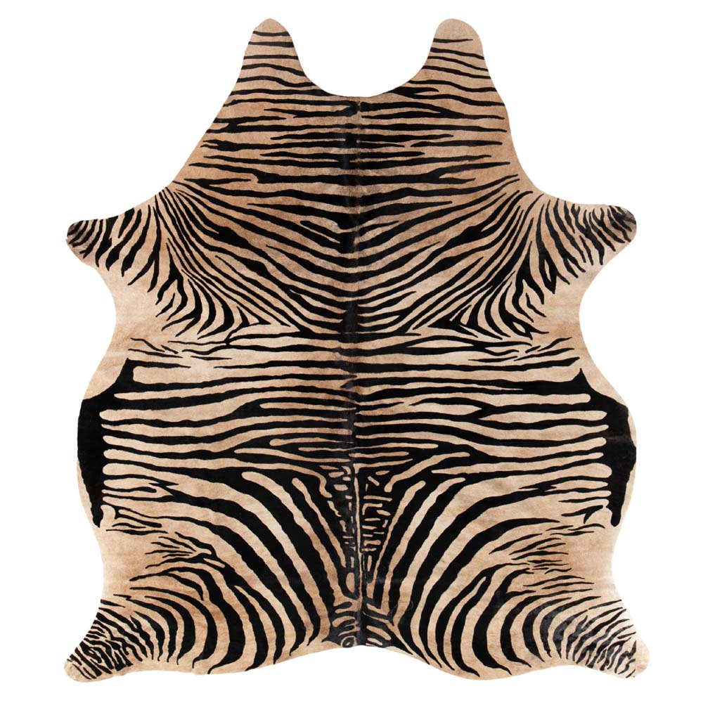 Image of Julianne Rustic Lodge Zebra Print Fur Hide Rug - 5'x7'