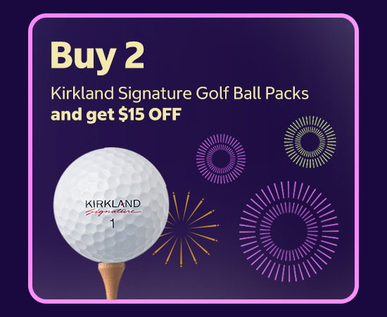 Buy 2 Kirkland Signature golf ball packs and get $15 OFF