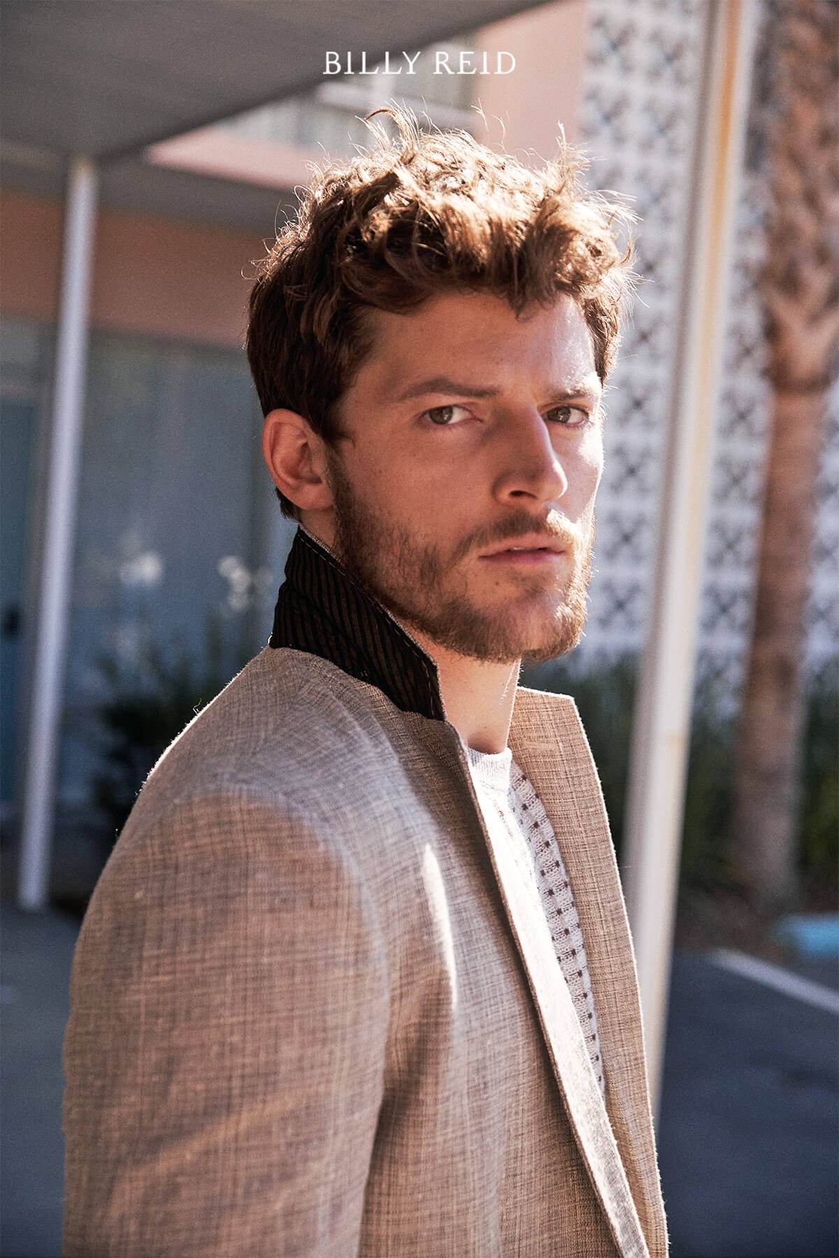 Model wears Billy Reid Tailoring