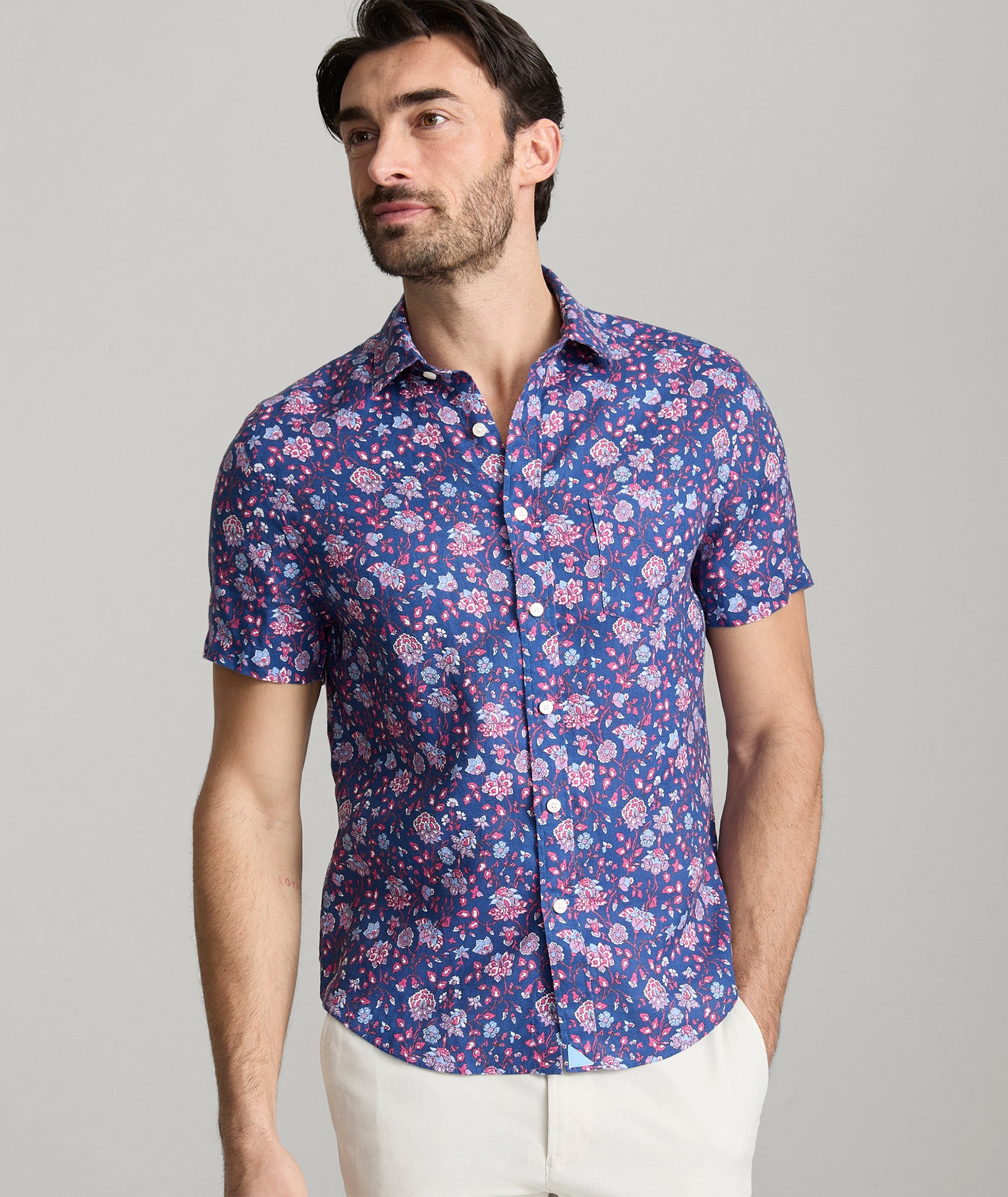 Image of Linen Short-Sleeve Scott Shirt - FINAL SALE