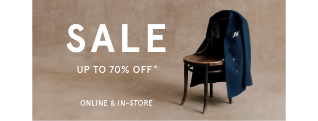 End-of-Season Sale  Up to 70% off*  Online & In-Store