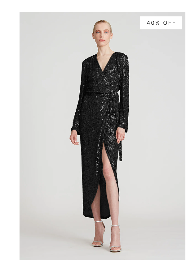 Falan Sequin Cocktail Dress | Black | $285 (was $475)