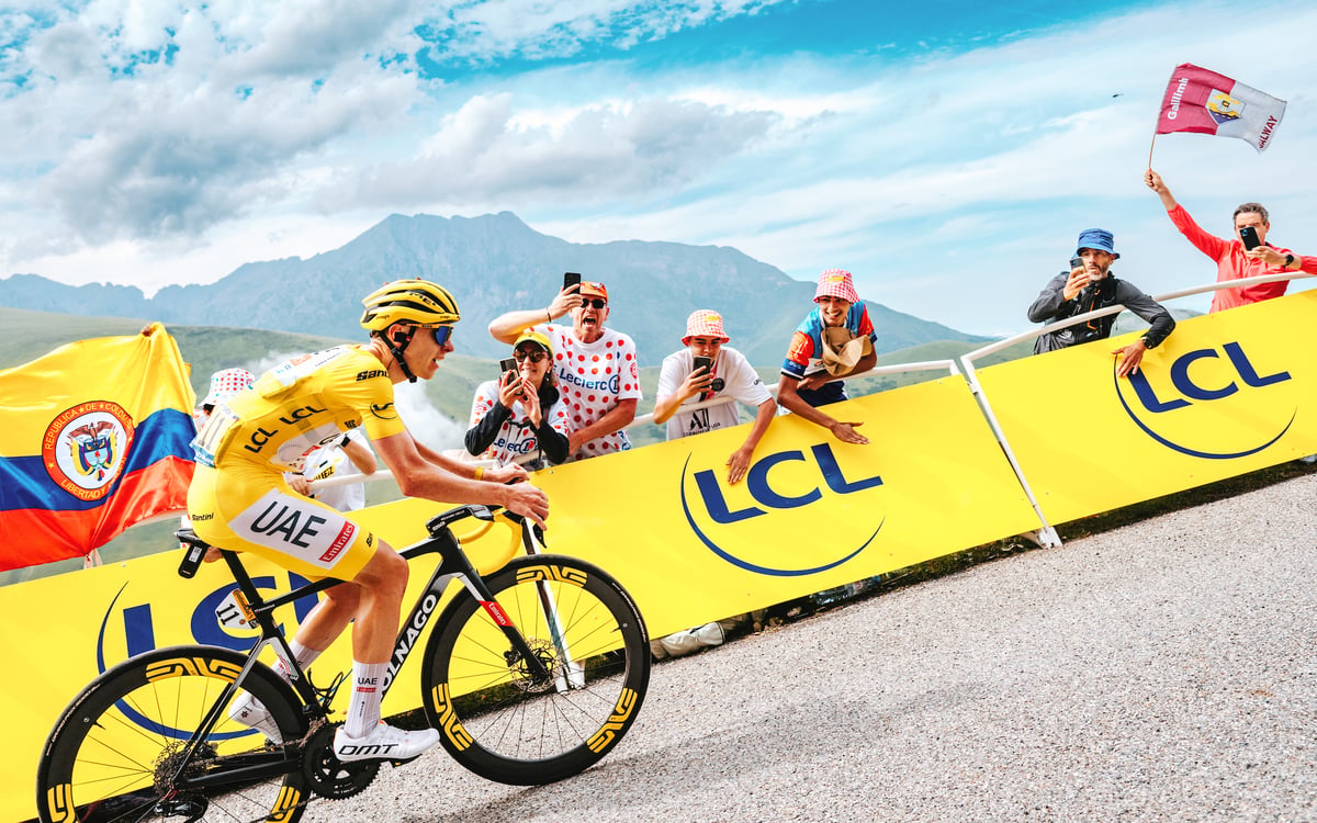 Rider competing in the Tour de France. 