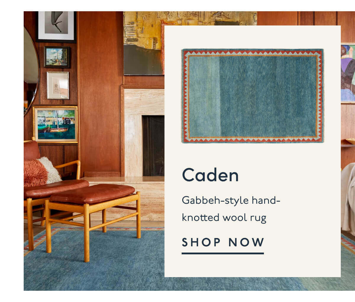Caden | Gabbeh-style hand-knotted wool rug | Shop Now