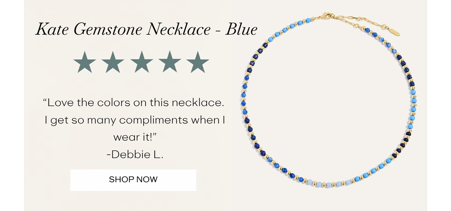 Kate Gemstone Necklace in Blue