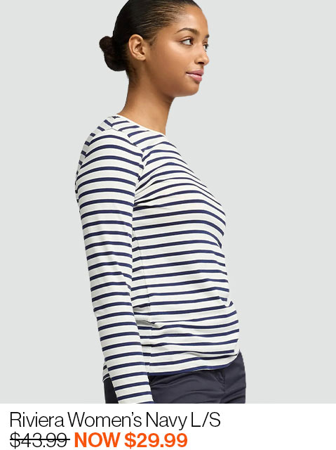 Riviera Women's L/S - Navy Stripe