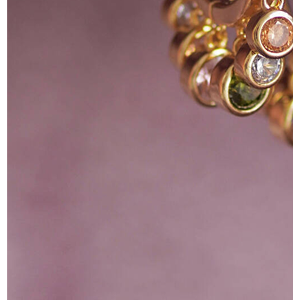 Pastel Stone Drop Hoop Earrings