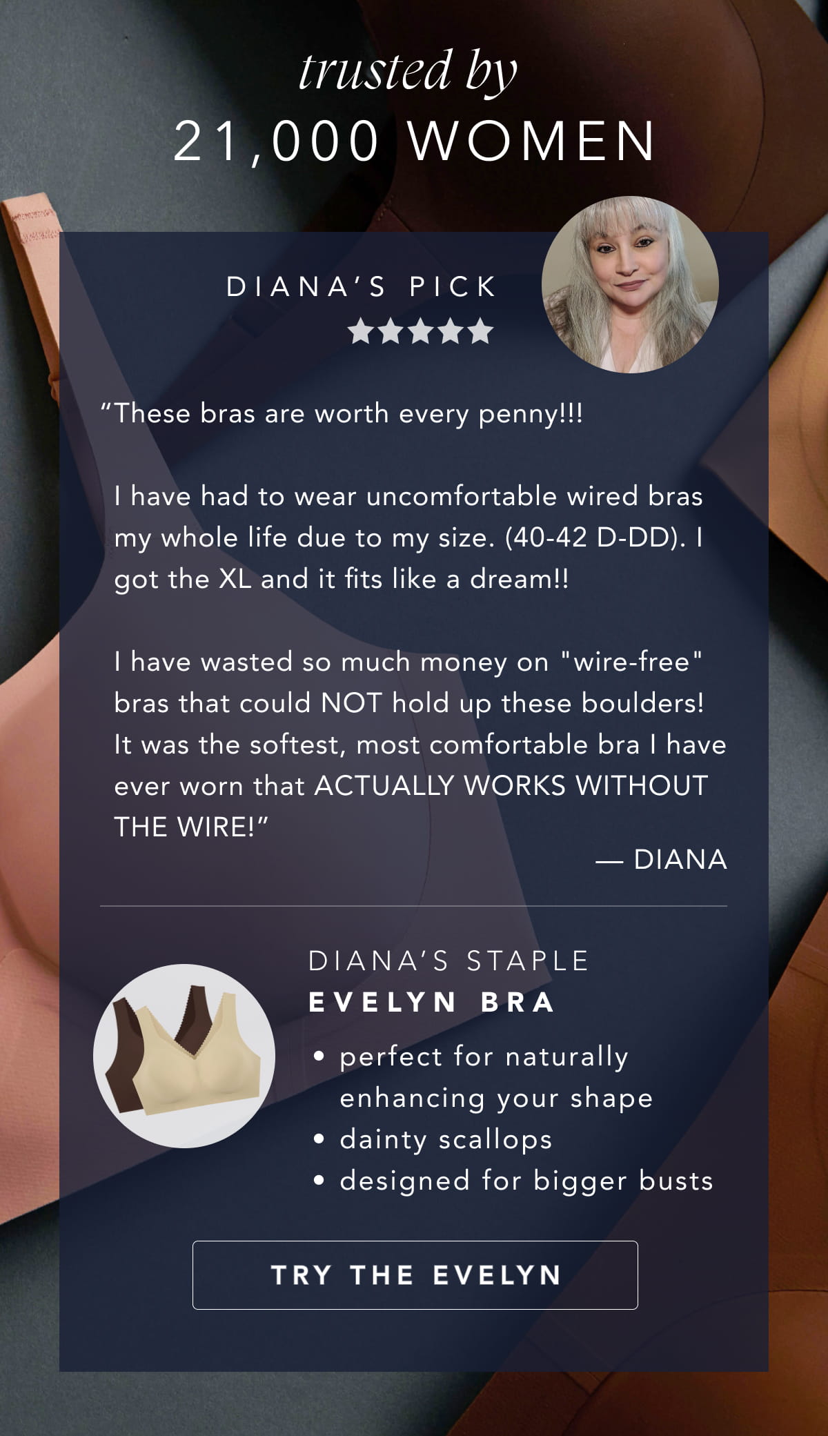 Diana's Staples TRY THE EVELYN