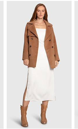 Wanna Be Loved Wool Blend Peacoat - Camel