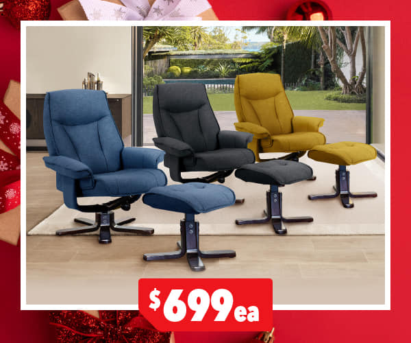 Locarno Fabric Recliner Chair and Footstool