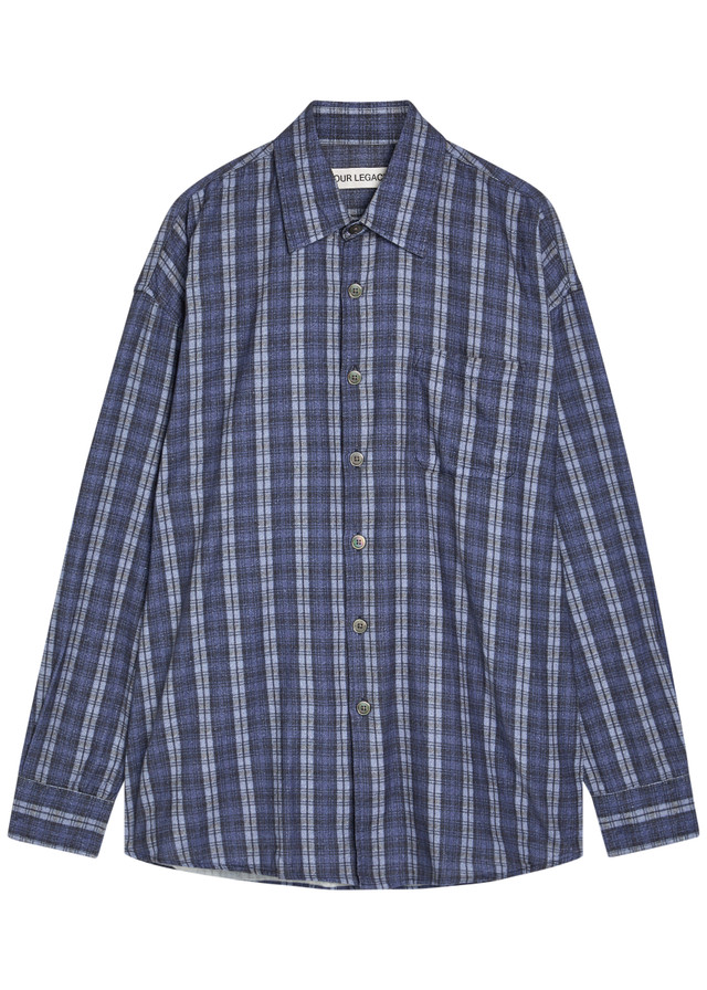 OUR LEGACY Borrowed plaid cotton shirt