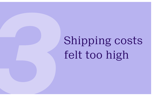 Shipping costs felt too high