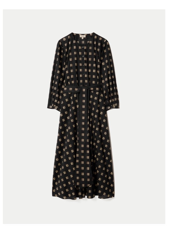 Geo Check Cotton Dress