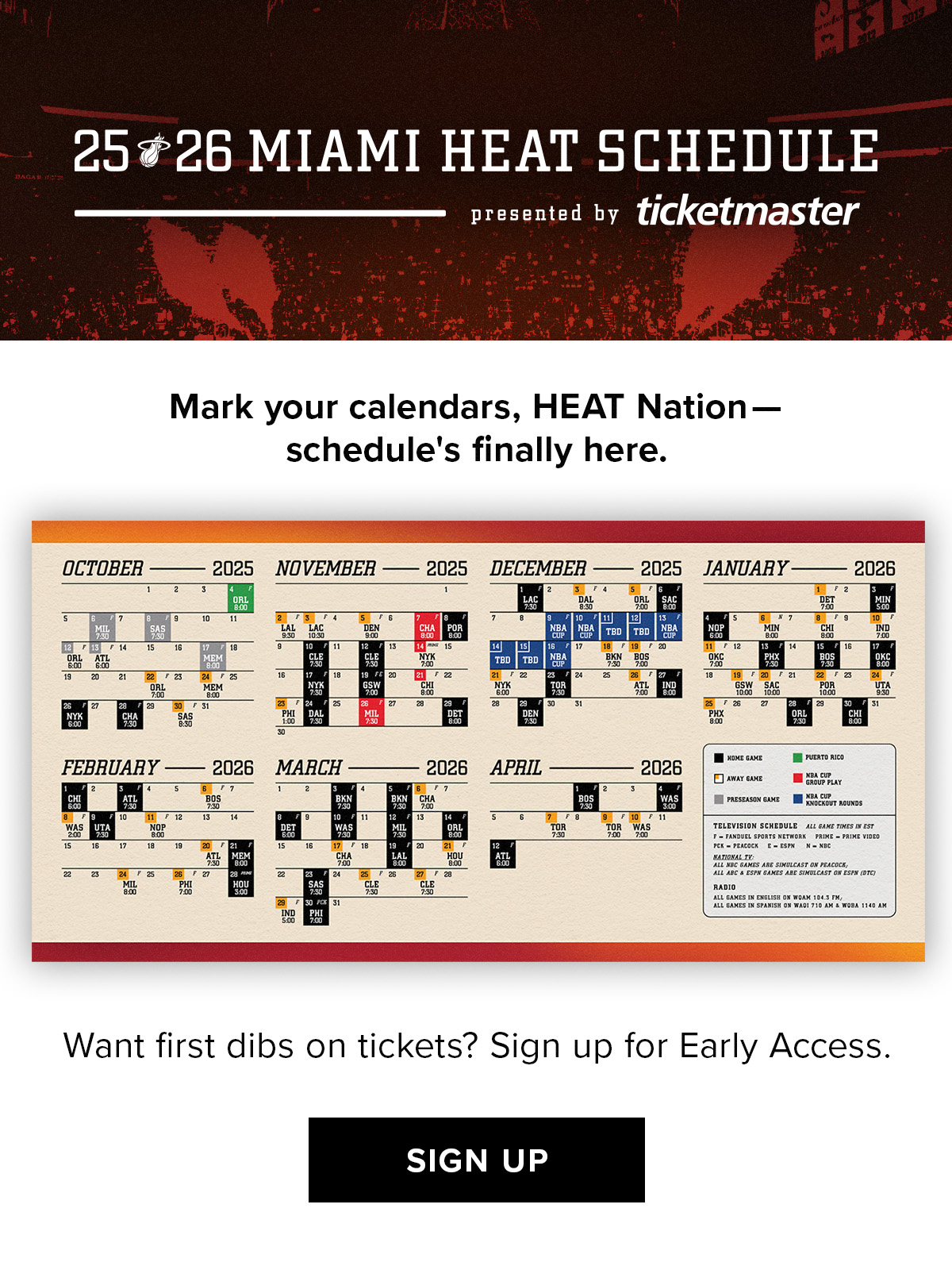 25-26 Schedule Release | Sign Up for Early Ticket Access