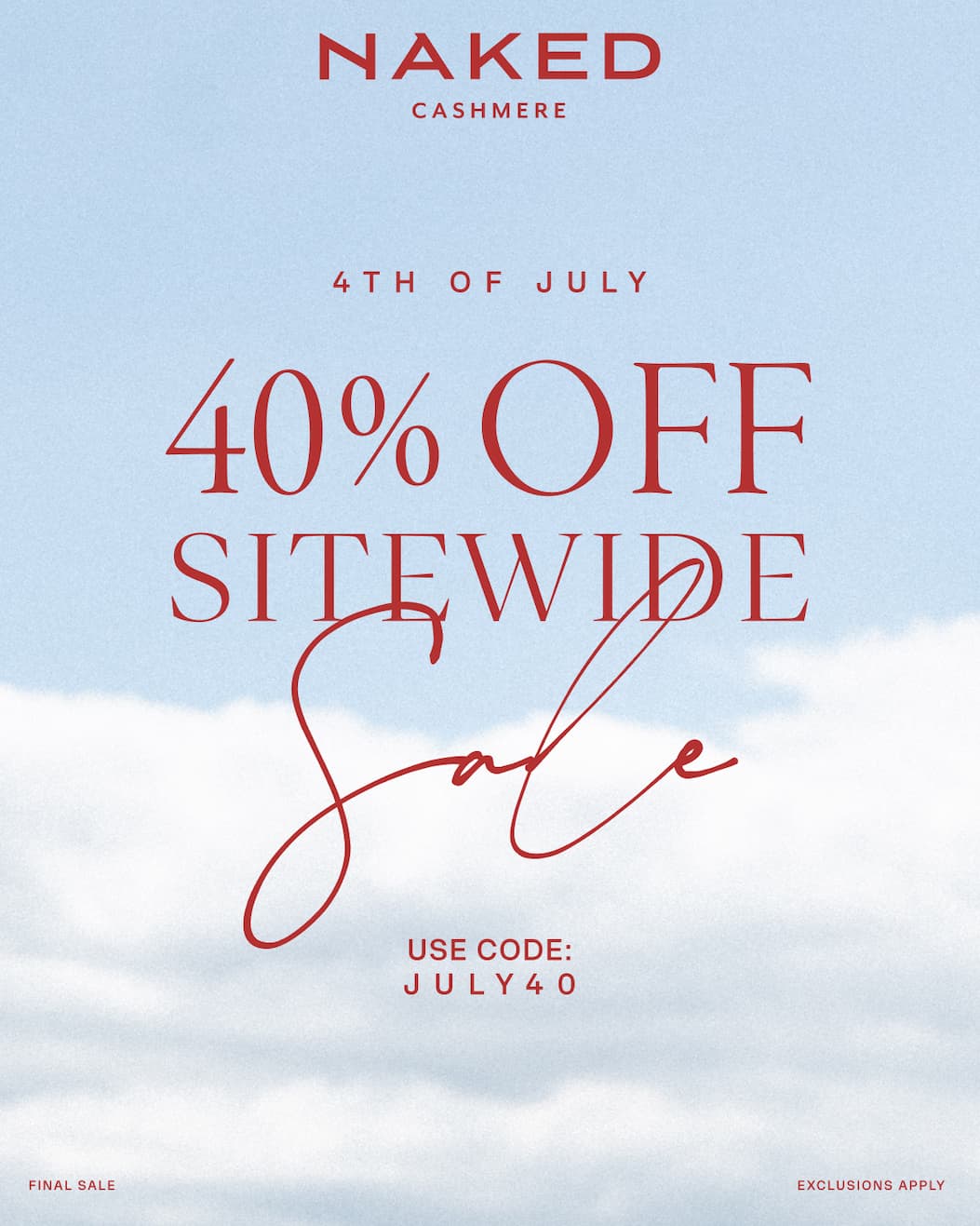 40% Off Sitewide Sale
