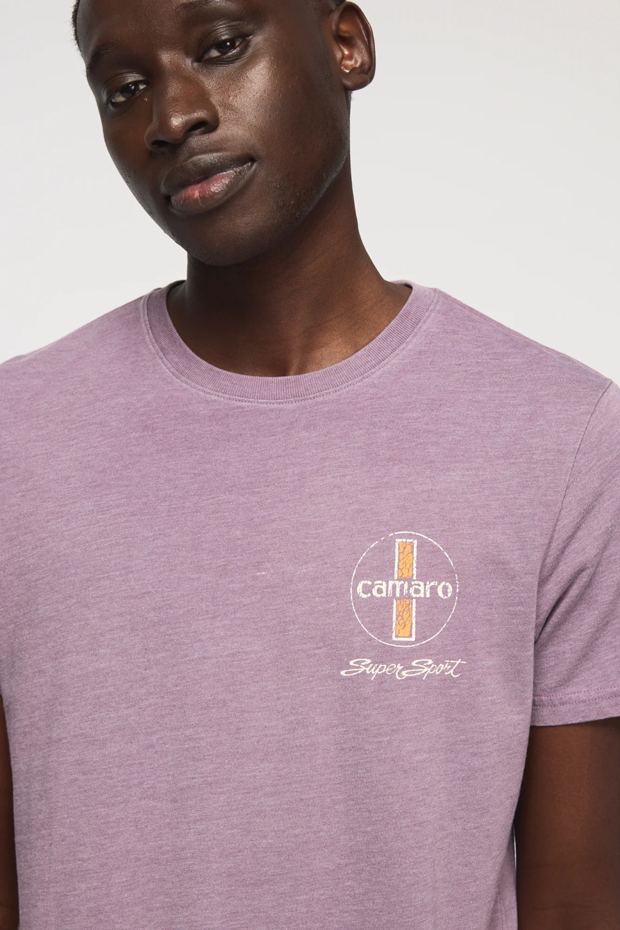 Image of Lucky Brand Camaro Logo Tee - Men's Clothing Tops Shirts Tee Graphic T Shirts in Black Plum