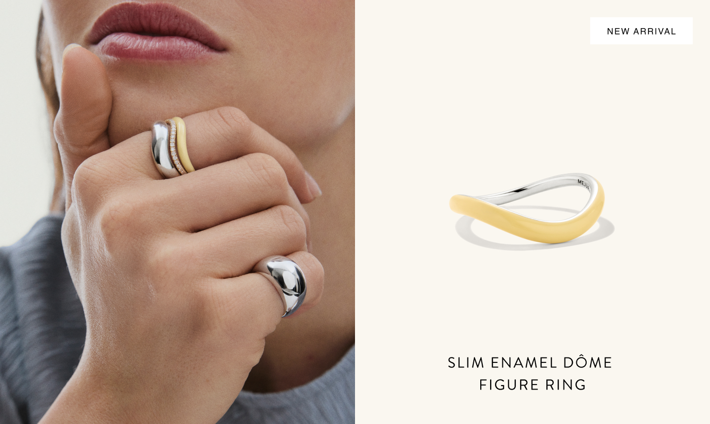 New Arrival. Slim Enamel Dôme Figure Ring.