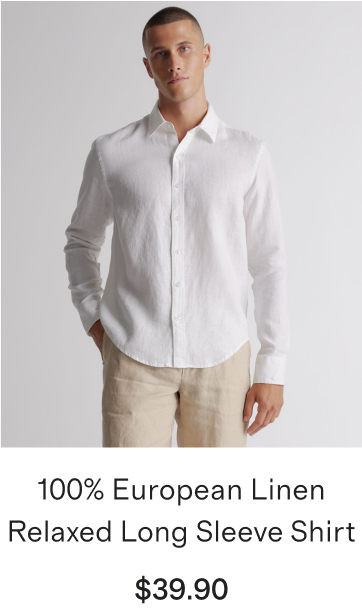 100% European Linen Relaxed Long Sleeve Shirt