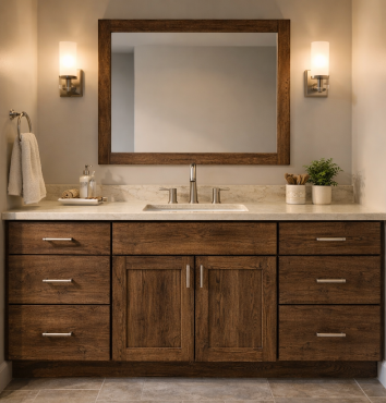 Dark Hickory Cabinets
