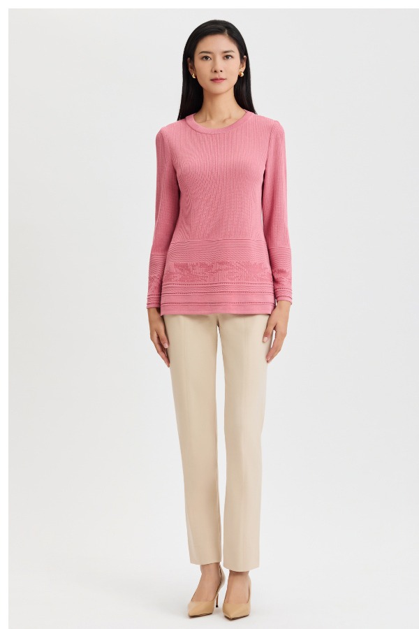 Multi-Stitch Tonal Ribbed Soft Knit Tunic - True Fit