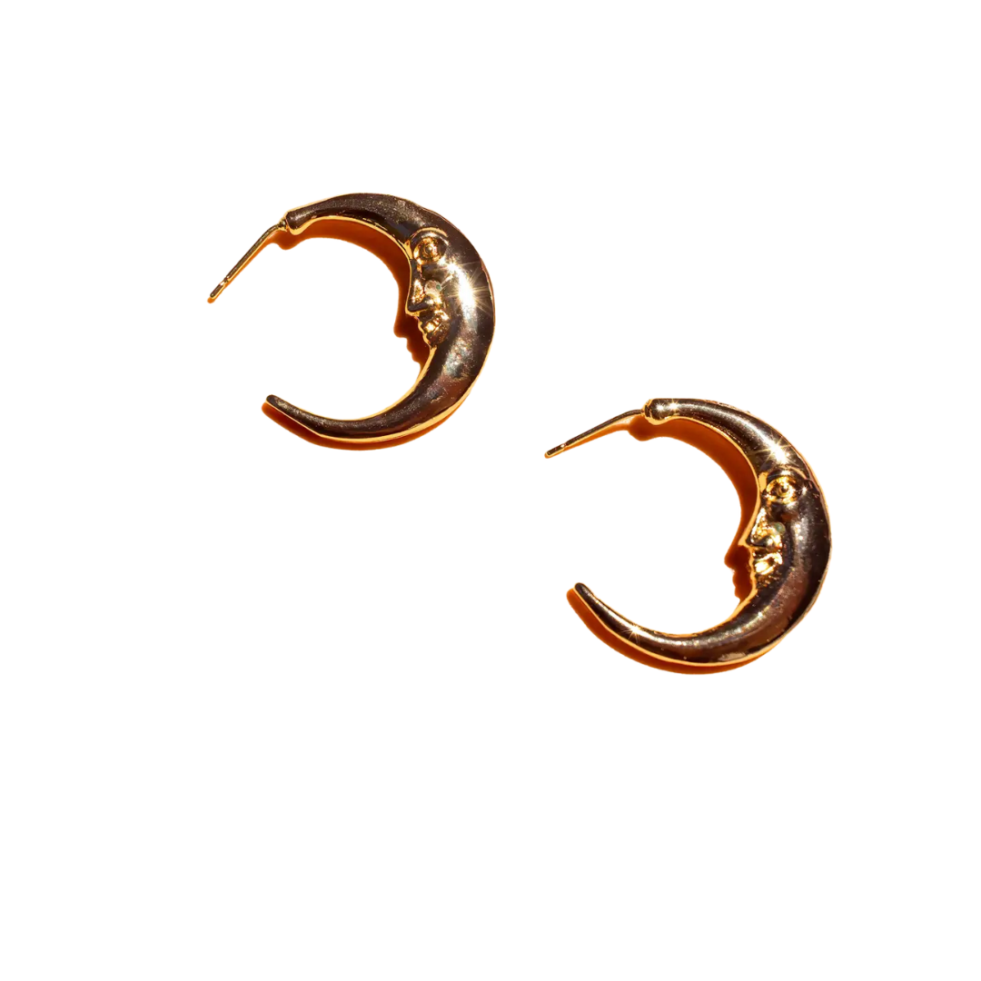 Image of Moonstruck Hoops - 18k Gold Plated