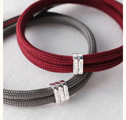 Men’s Personalised Family Links Wrap Bracelet