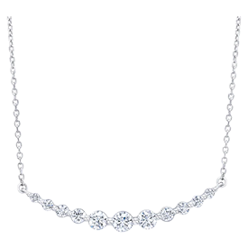 Round Brilliant 1.00 ctw Diamond 14kt White Gold Smile Necklace