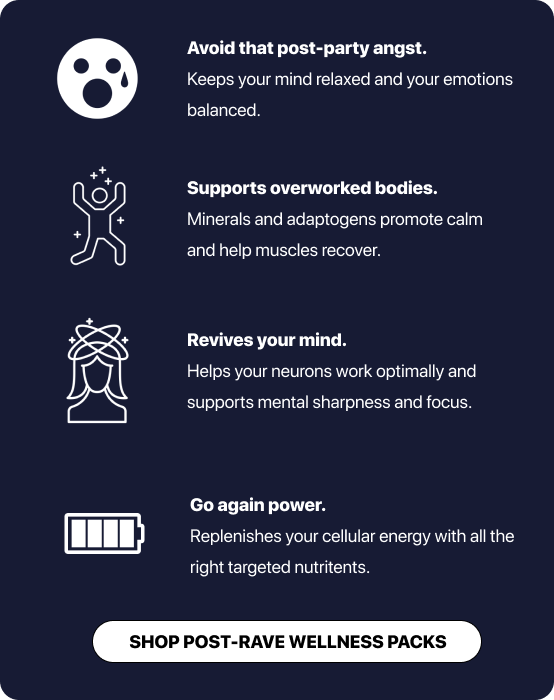 What do Post-Rave Wellness Packs do?