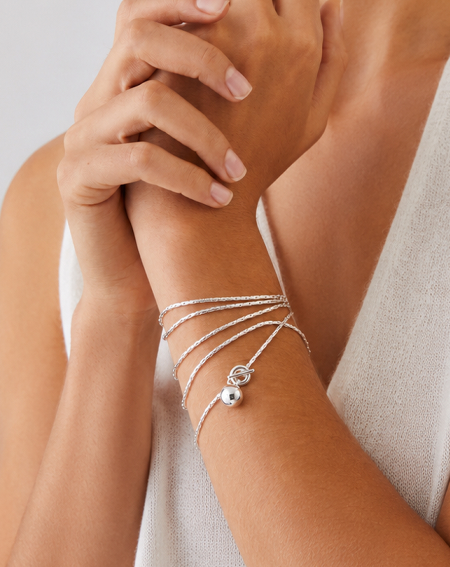 constance wrap necklace silver