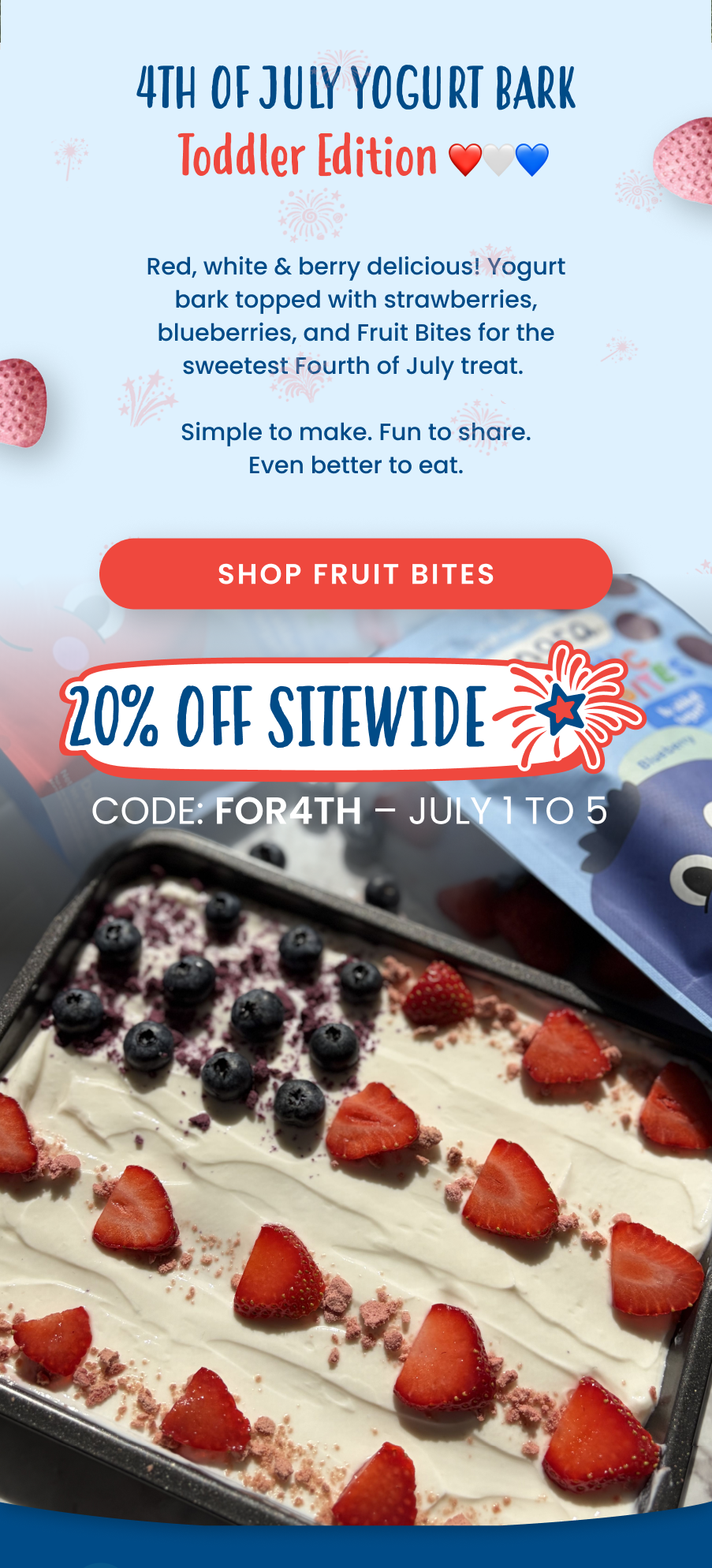 4th Of July Yogurt Bark - Toddler Edition