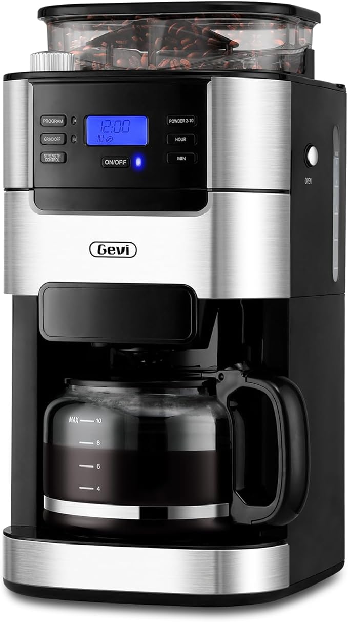 Gevi 10-Cup Coffee Maker With Grinder