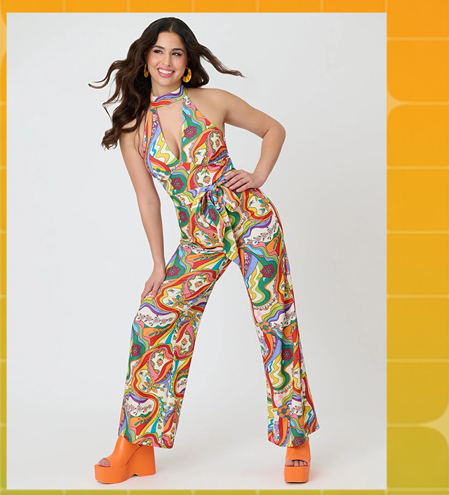 Smak Parlour Psychedelic Rainbow Glamour Goddess Jumpsuit