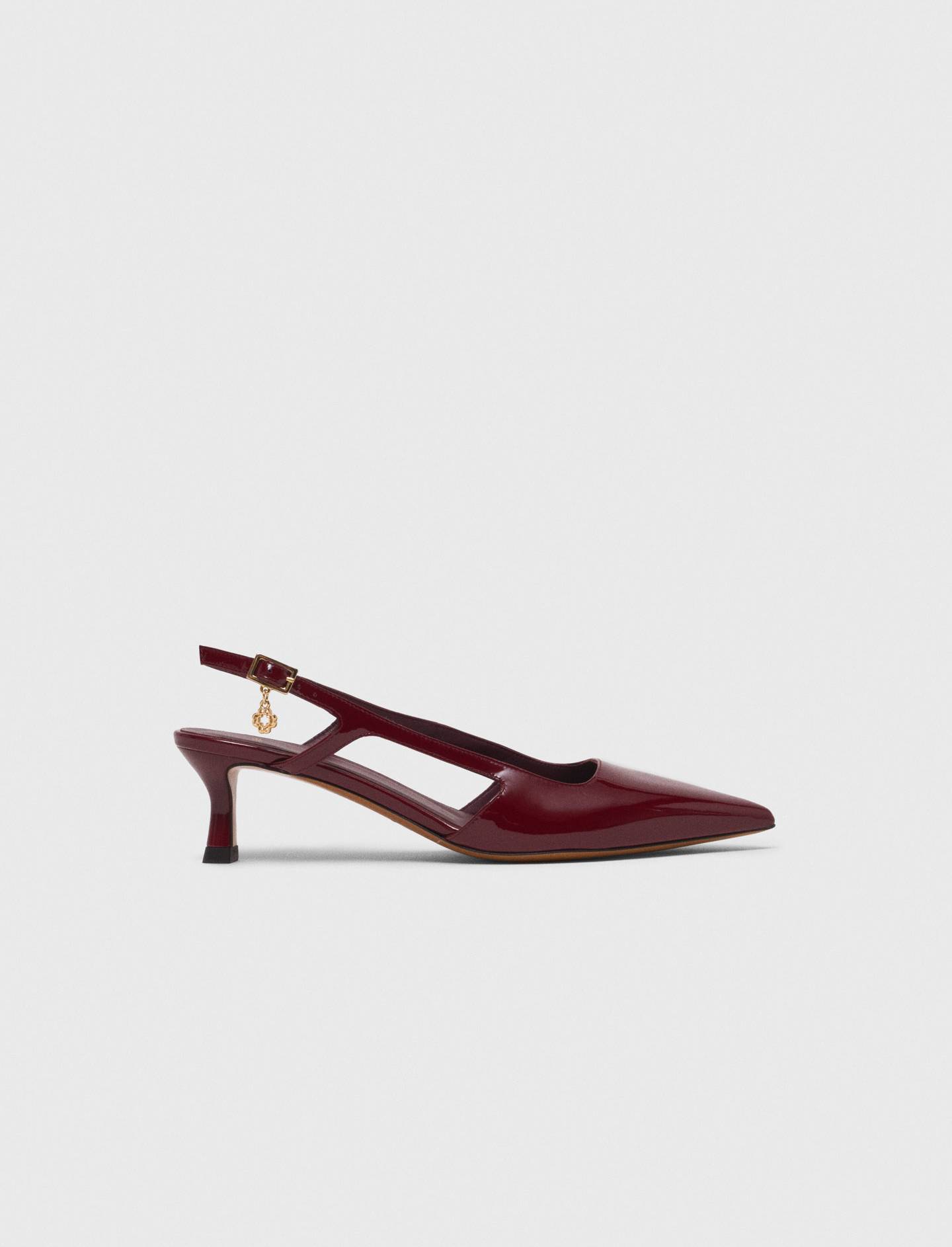 Patent leather slingback heels