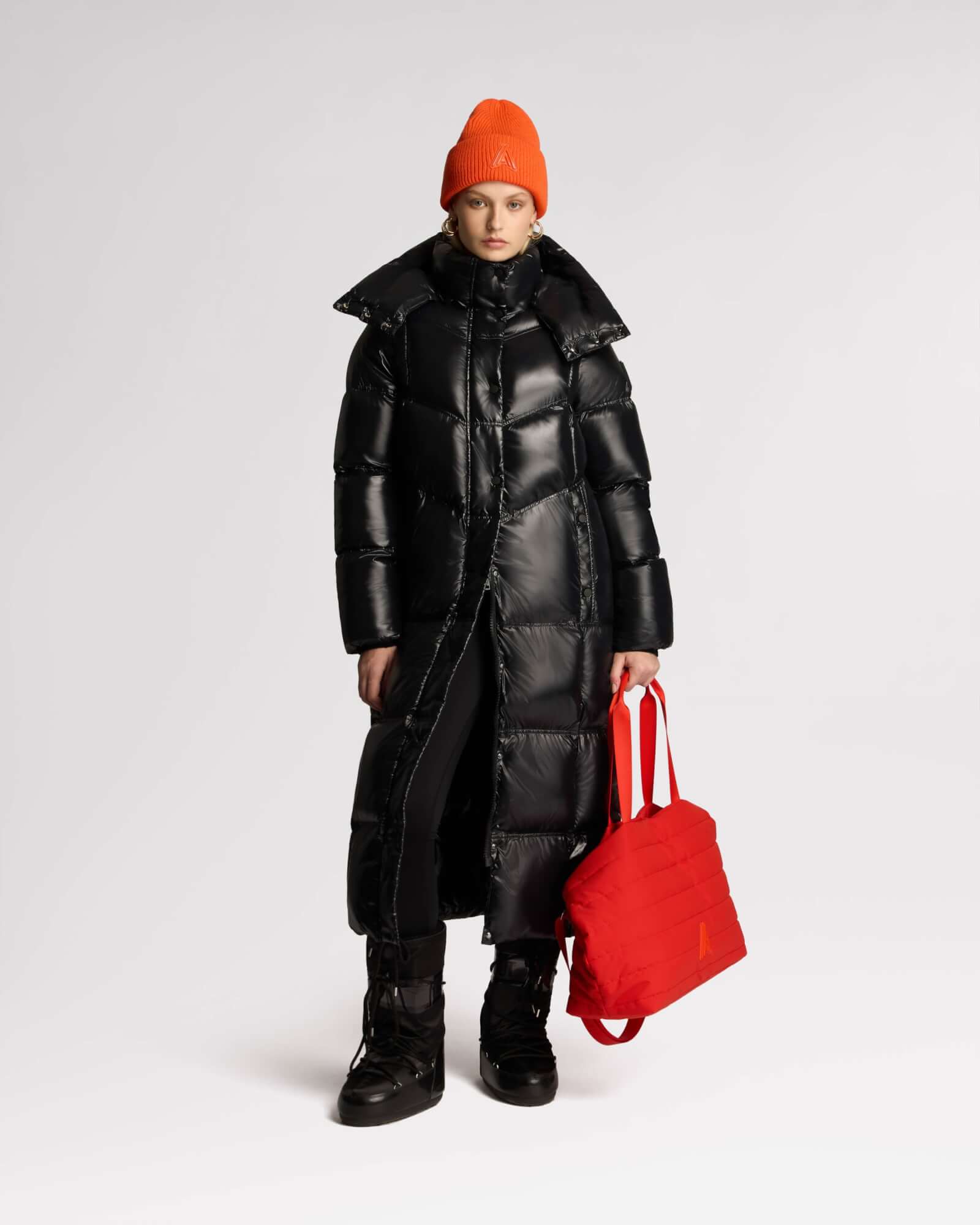 Image of Meribel Quilted Maxi Puffer with Removable Hood