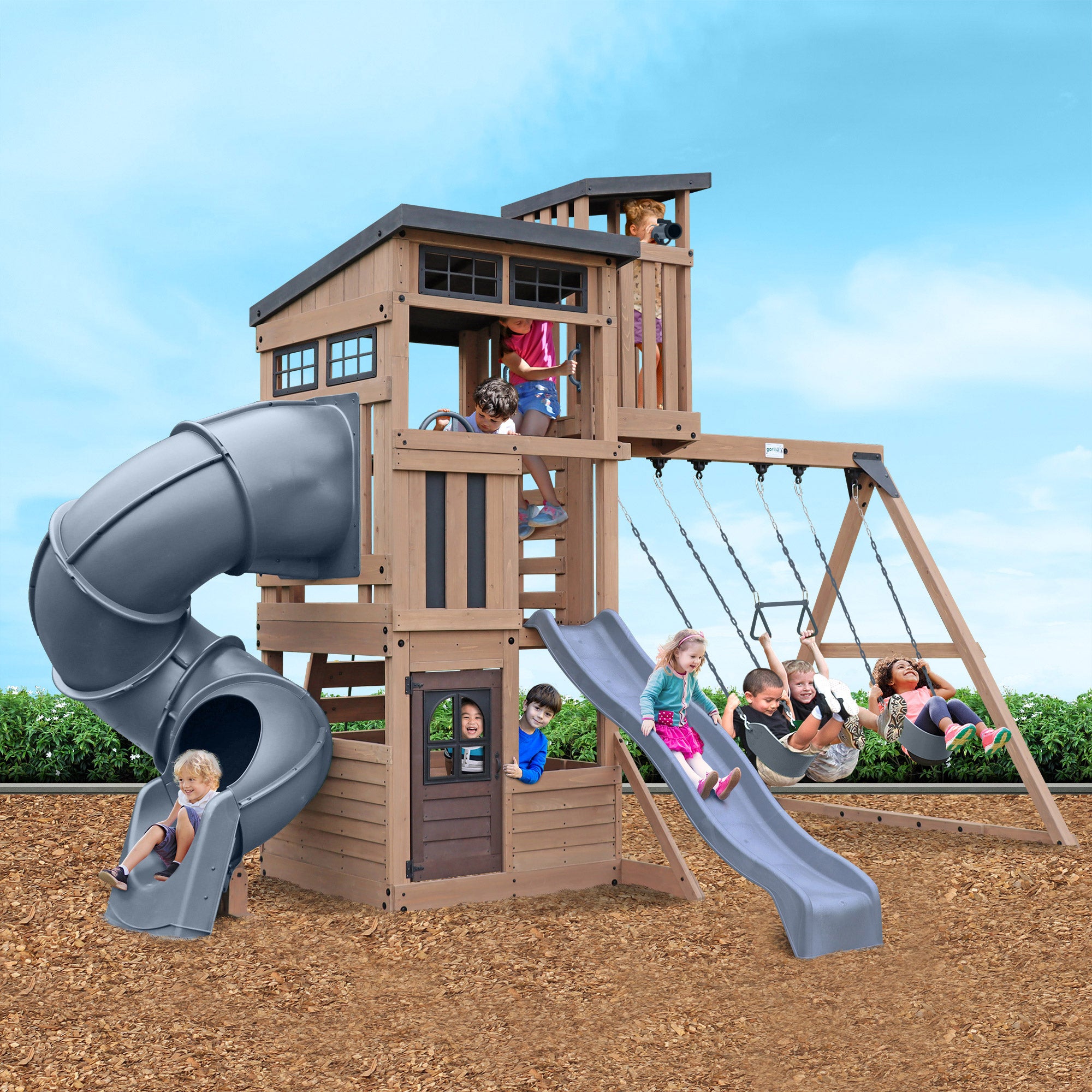 Gorilla Skyline Lookout Outdoor Swing Set - Do-it-Yourself or Installed